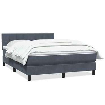 vidaXL Boxspringbett mit Matratze Dunkelgrau 160x220 cm Samt