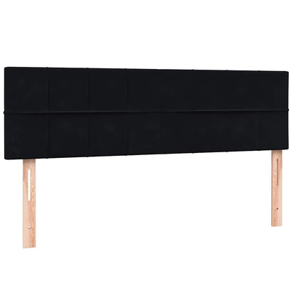 vidaXL Lit tapissier avec matelas Noir 160x220 cm Velours