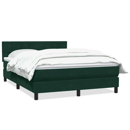 vidaXL Boxspringbett mit Matratze Dunkelgrün 160x220 cm Samt