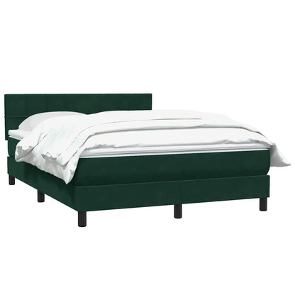 vidaXL Boxspringbett mit Matratze Dunkelgrün 160x220 cm Samt