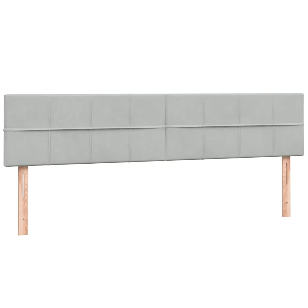 vidaXL Boxspringbett mit Matratze Hellgrau 180x220 cm Samt