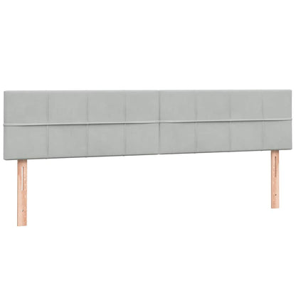 vidaXL Boxspringbett mit Matratze Hellgrau 180x220 cm Samt