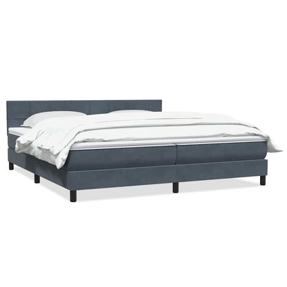 vidaXL Lit coffre avec matelas Gris foncé 180x220 cm Velours
