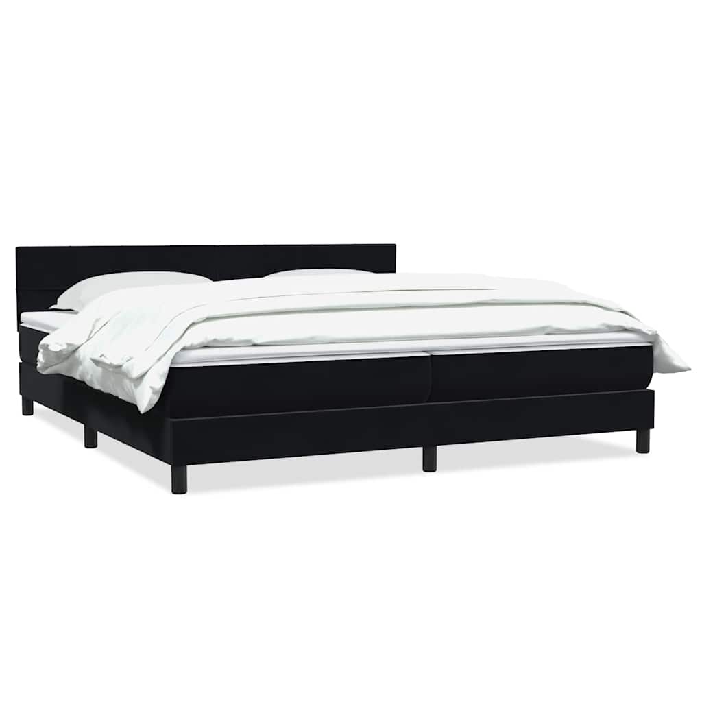 vidaXL Boxspringbett mit Matratze Schwarz 180x220 cm Samt