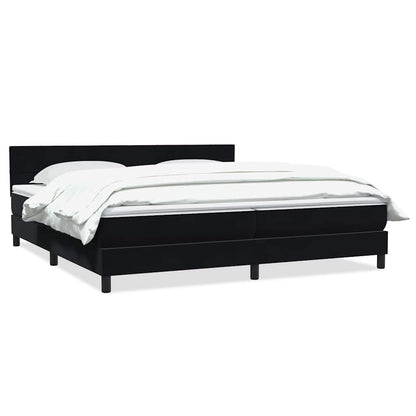 vidaXL Boxspringbett mit Matratze Schwarz 180x220 cm Samt