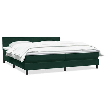 vidaXL Boxspringbett mit Matratze Dunkelgrün 180x220 cm Samt