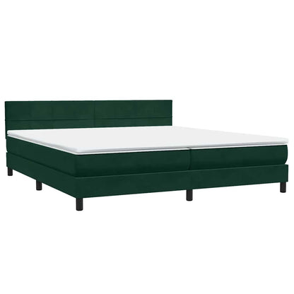 vidaXL Lit coffre avec matelas Vert foncé 180x220 cm Velours