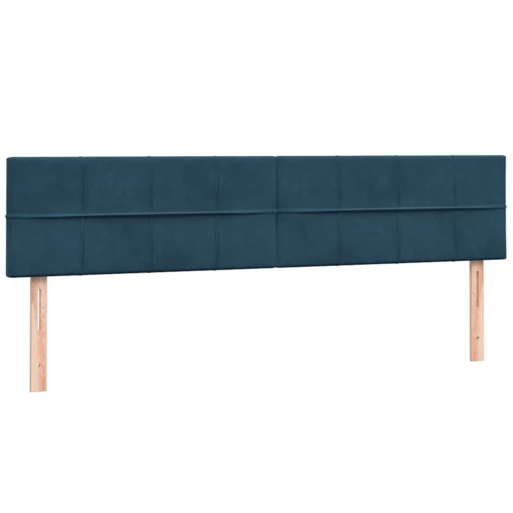 vidaXL Boxspringbett mit Matratze Dunkelblau 180x220 cm Samt