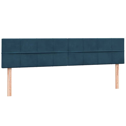 vidaXL Boxspringbett mit Matratze Dunkelblau 180x220 cm Samt