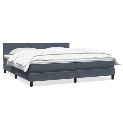 vidaXL Boxspringbett mit Matratze Dunkelgrau 200x220 cm Samt