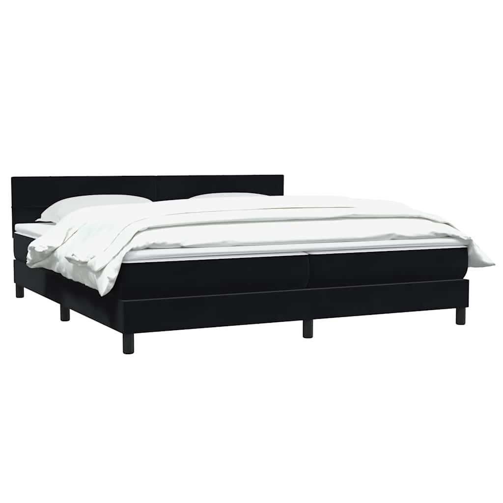 vidaXL Boxspringbett mit Matratze Schwarz 200x220 cm Samt