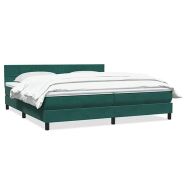 vidaXL Boxspringbett mit Matratze Dunkelgrün 200x220 cm Samt