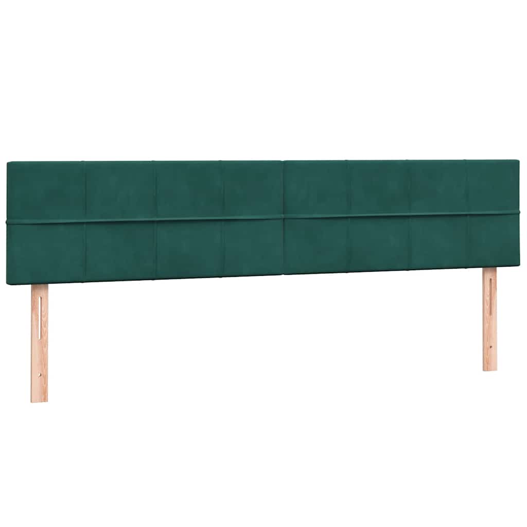 vidaXL Boxspringbett mit Matratze Dunkelgrün 200x220 cm Samt
