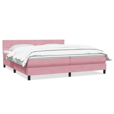 vidaXL Lit coffre avec matelas Rose 200x220 cm Velours