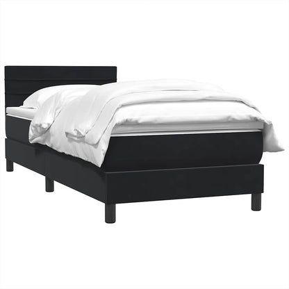 vidaXL Boxspringbett mit Matratze Schwarz 90x210 cm Samt