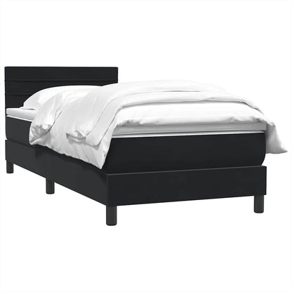 vidaXL Boxspringbett mit Matratze Schwarz 100x210 cm Samt