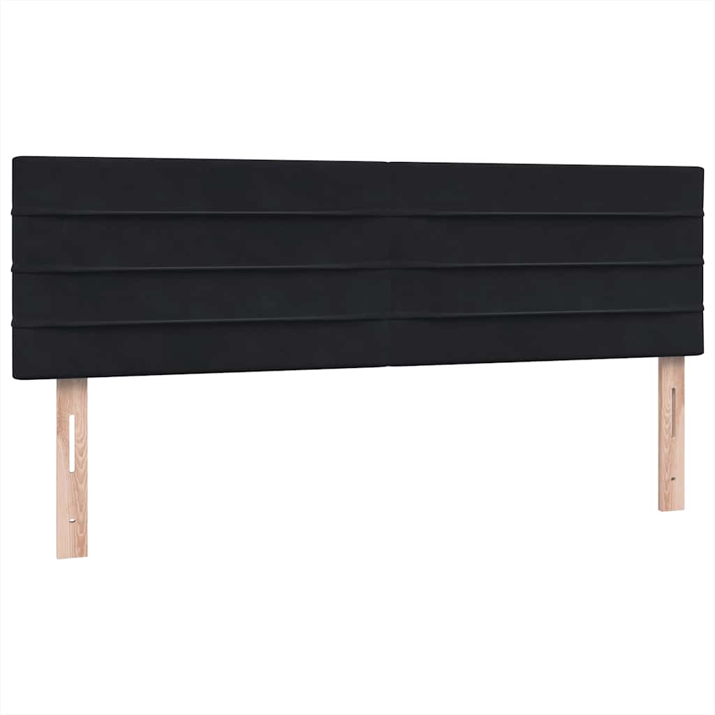 vidaXL Boxspringbett mit Matratze Schwarz 160x210 cm Samt