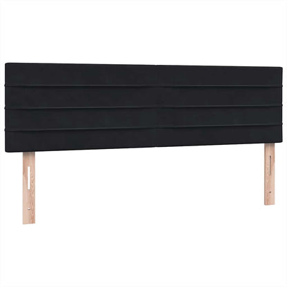 vidaXL Boxspringbett mit Matratze Schwarz 160x210 cm Samt