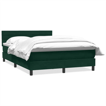 vidaXL Boxspringbett mit Matratze Dunkelgrün 160x210 cm Samt