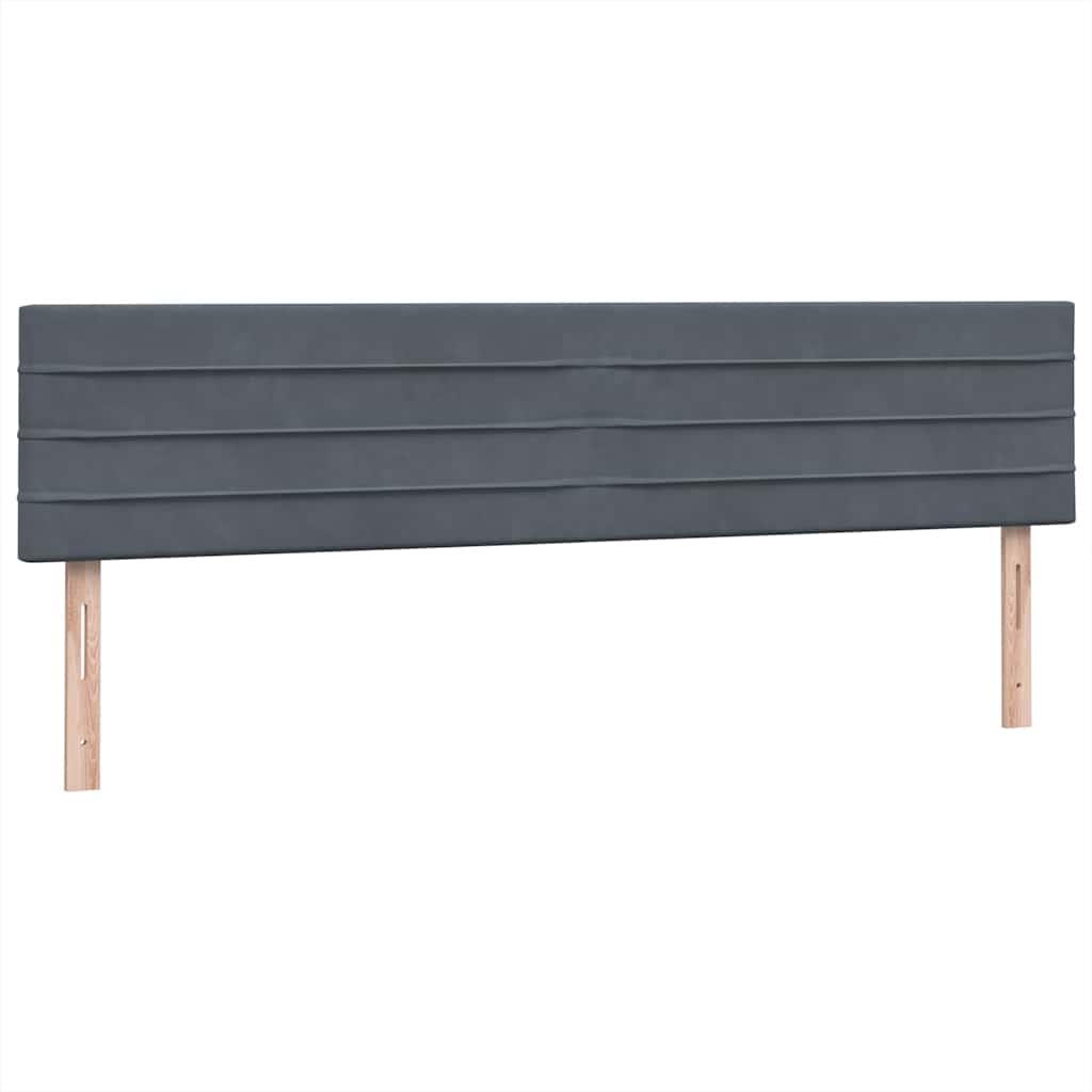 vidaXL Boxspringbett mit Matratze Dunkelgrau 180x210 cm Samt
