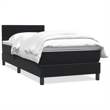 vidaXL Boxspringbett mit Matratze Schwarz 90x220 cm Samt