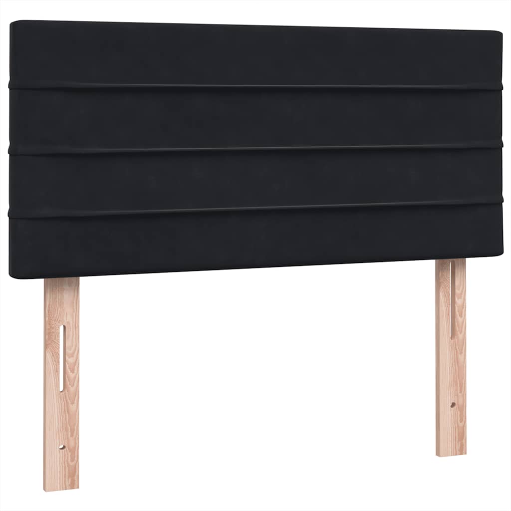 vidaXL Boxspringbett mit Matratze Schwarz 90x220 cm Samt