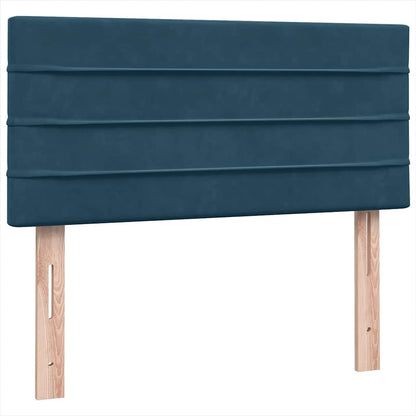 vidaXL Lit coffre avec matelas Bleu foncé 90x220 cm Velours