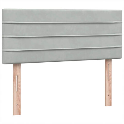 vidaXL Boxspringbett mit Matratze Hellgrau 120x220 cm Samt