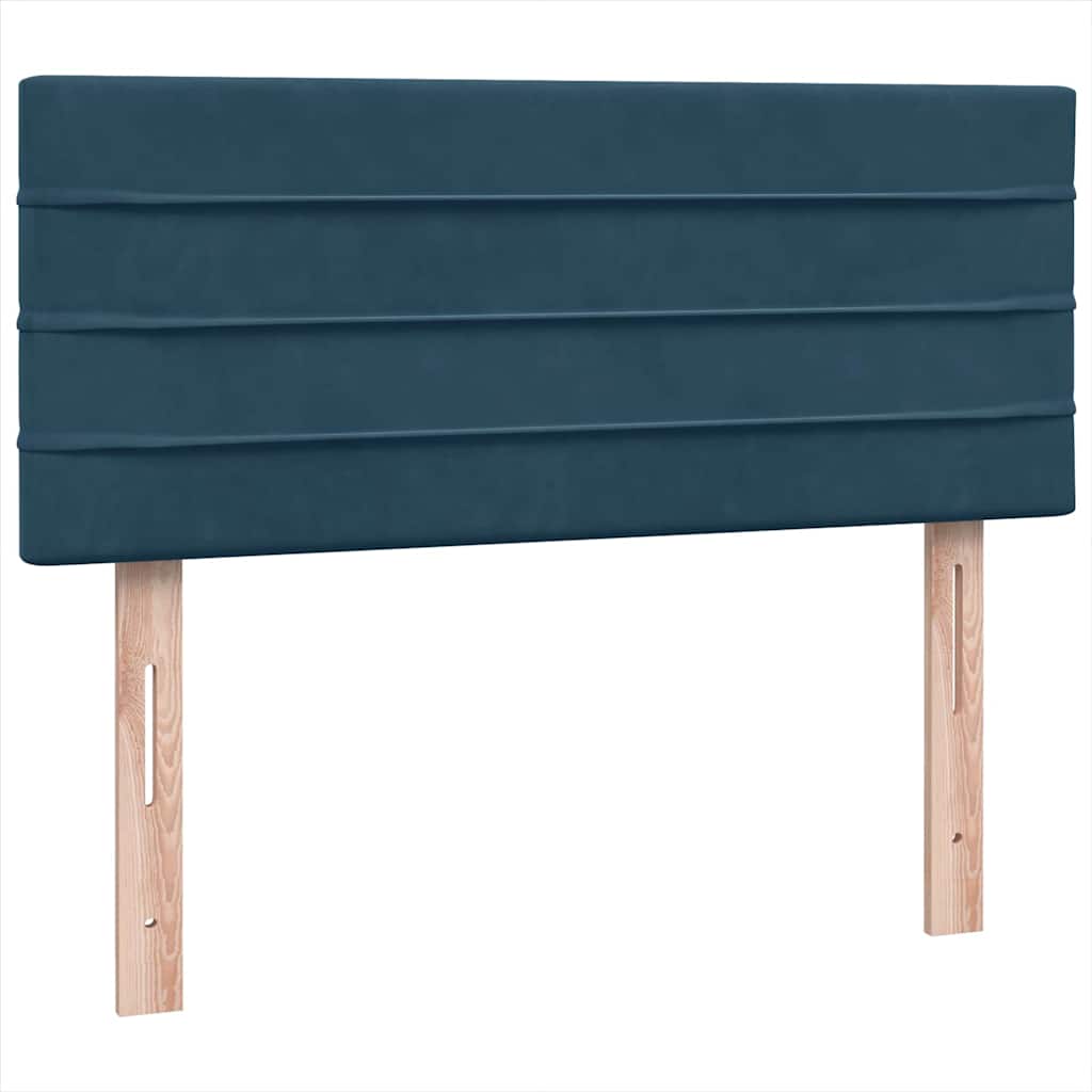 vidaXL Boxspringbett mit Matratze Dunkelblau 120x220 cm Samt