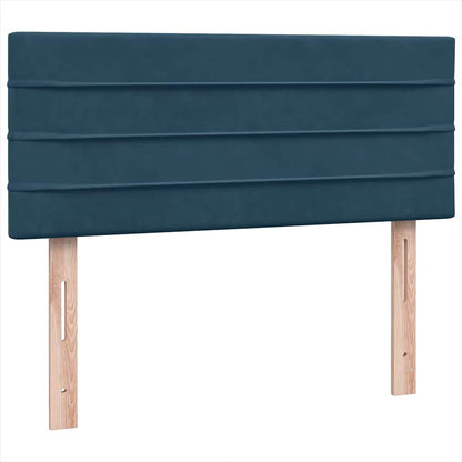 vidaXL Boxspringbett mit Matratze Dunkelblau 120x220 cm Samt