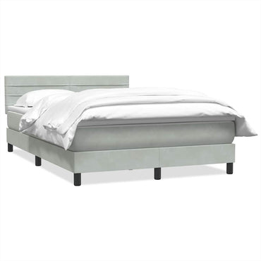 vidaXL Lit tapissier avec matelas Gris clair 140x220 cm Velours