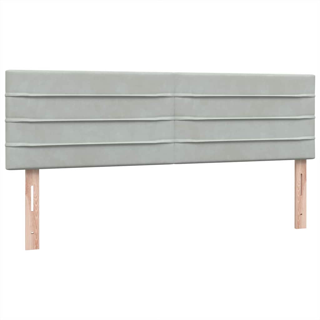 vidaXL Lit tapissier avec matelas Gris clair 140x220 cm Velours