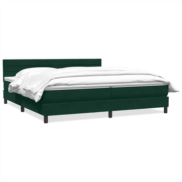 vidaXL Lit coffre avec matelas Vert foncé 180x220 cm Velours