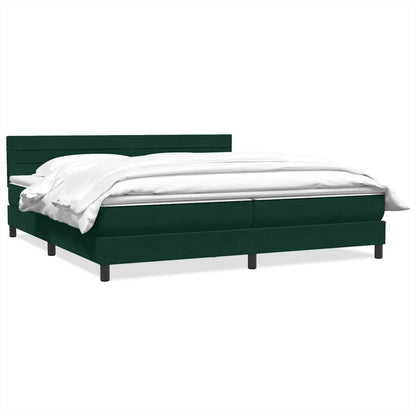 vidaXL Lit coffre avec matelas Vert foncé 180x220 cm Velours