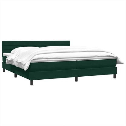 vidaXL Lit coffre avec matelas Vert foncé 180x220 cm Velours