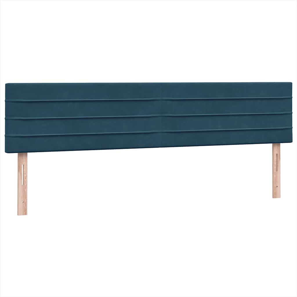 vidaXL Boxspringbett mit Matratze Dunkelblau 180x220 cm Samt