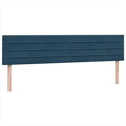 vidaXL Boxspringbett mit Matratze Dunkelblau 180x220 cm Samt