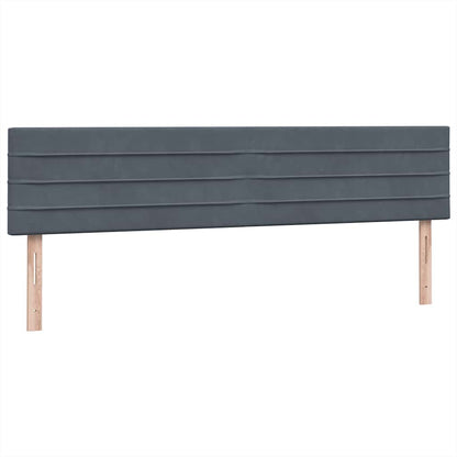 vidaXL Boxspringbett mit Matratze Dunkelgrau 200x220 cm Samt