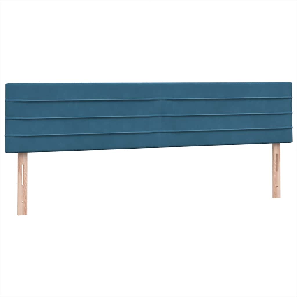 vidaXL Lit avec sommier tapissier et matelas bleu foncé 200x220 cm velours