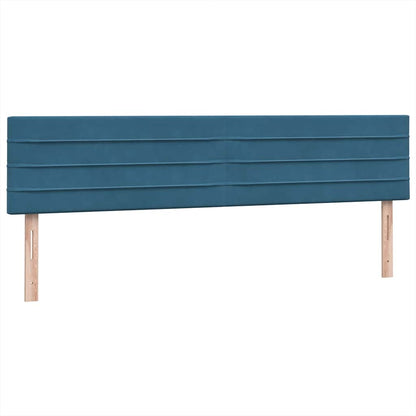 vidaXL Lit avec sommier tapissier et matelas bleu foncé 200x220 cm velours
