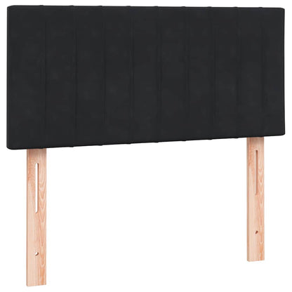 vidaXL Boxspringbett mit Matratze Schwarz 80x210 cm Samt