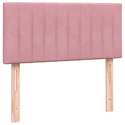vidaXL Boxspringbett mit Matratze Rosa 80x210 cm Samt
