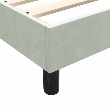 vidaXL Boxspringbett mit Matratze Hellgrau 90x210 cm Samt