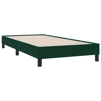 vidaXL Boxspringbett mit Matratze Dunkelgrün 90x210 cm Samt