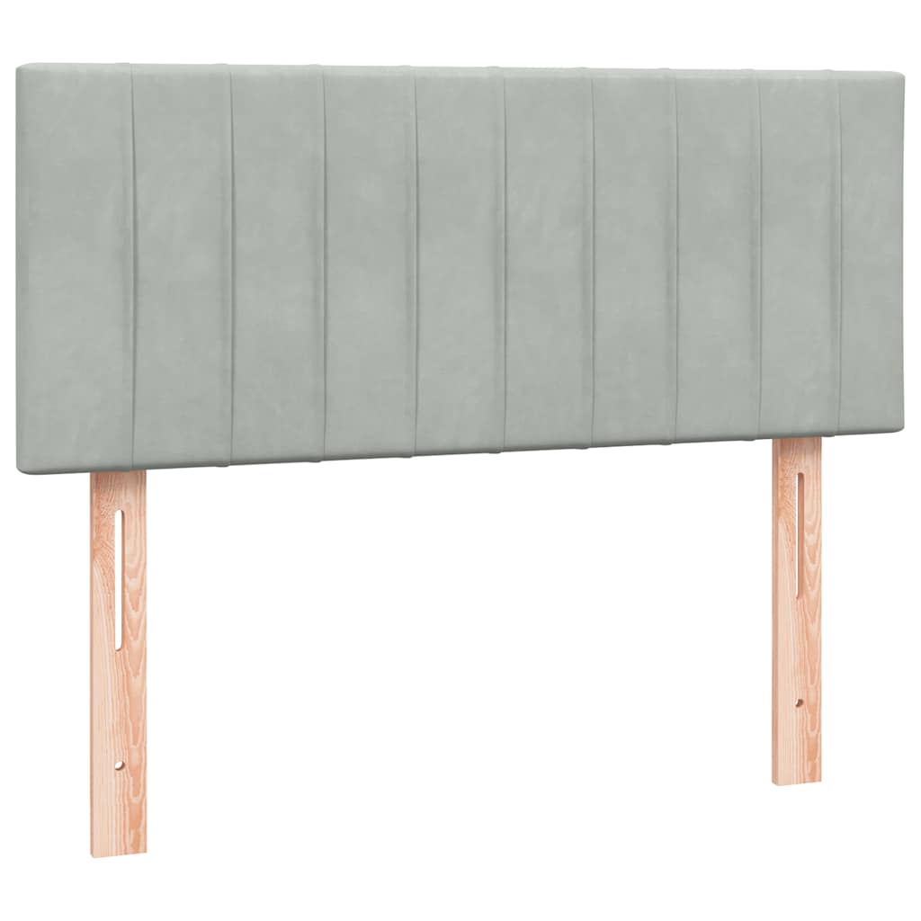 vidaXL Boxspringbett mit Matratze Hellgrau 120x210 cm Samt