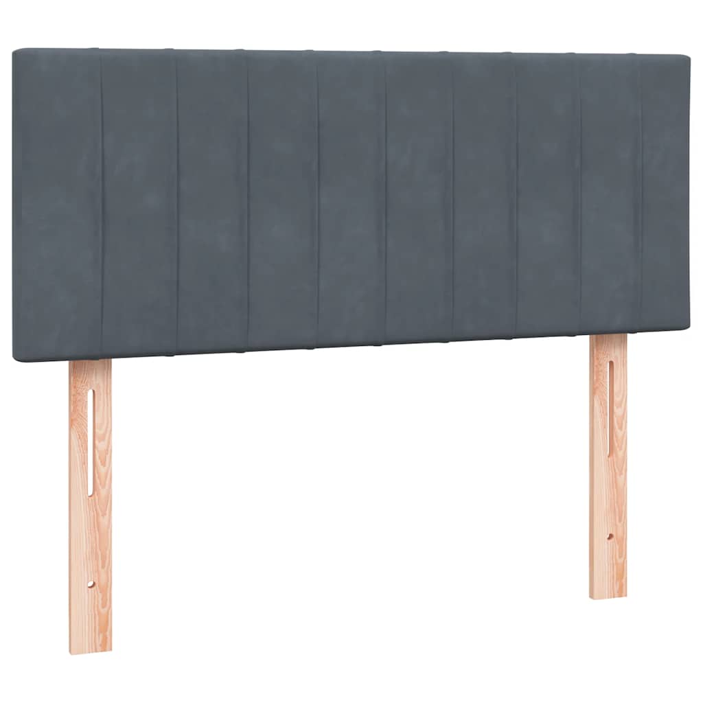 vidaXL Boxspringbett mit Matratze Dunkelgrau 120x210 cm Samt