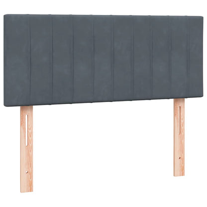 vidaXL Boxspringbett mit Matratze Dunkelgrau 120x210 cm Samt