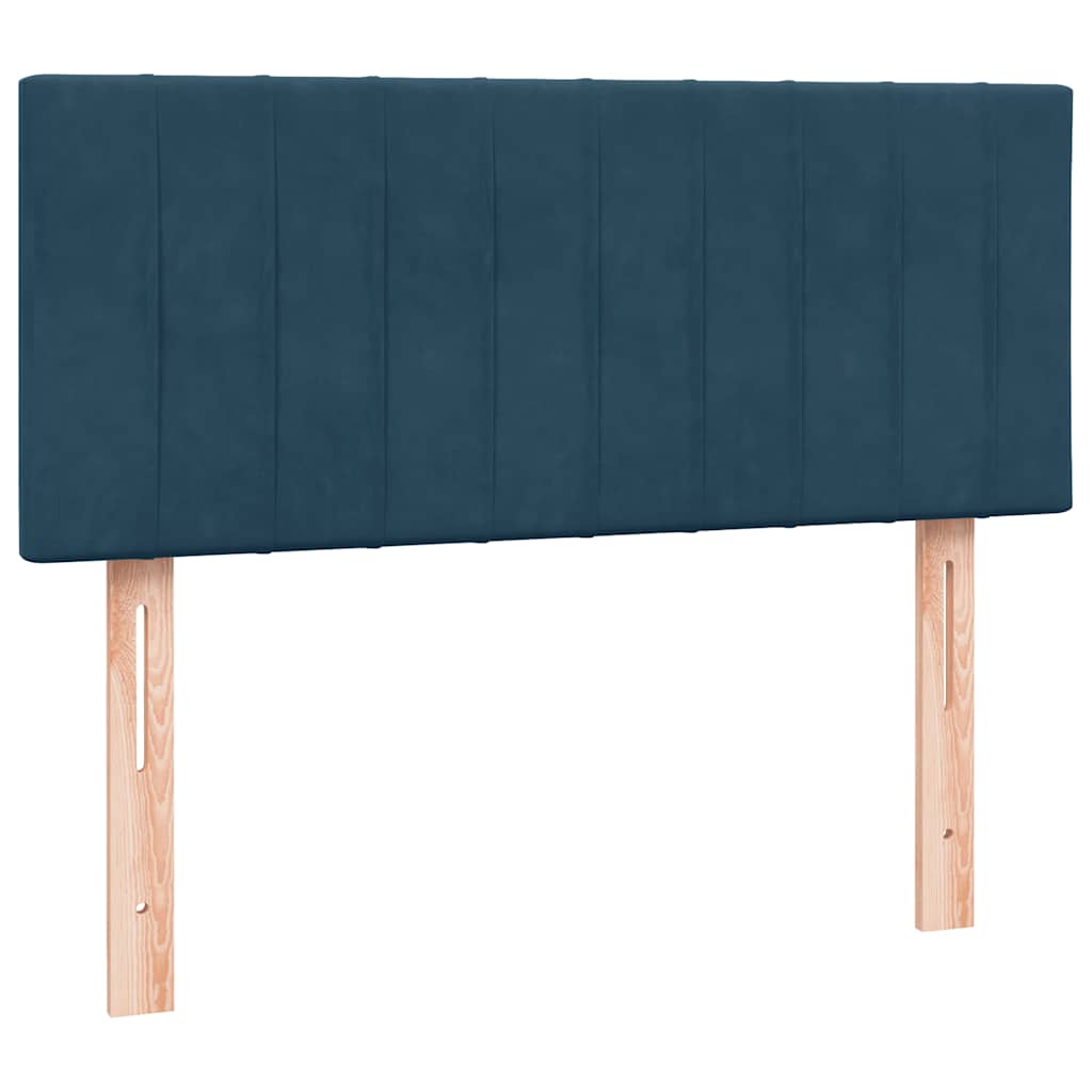 vidaXL Boxspringbett mit Matratze Dunkelblau 120x210 cm Samt