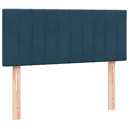vidaXL Boxspringbett mit Matratze Dunkelblau 120x210 cm Samt