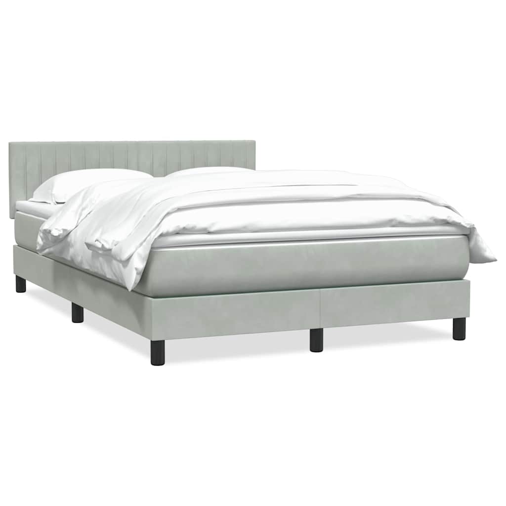 Boxspringbett mit Matratze Hellgrau 160x210 cm Samt